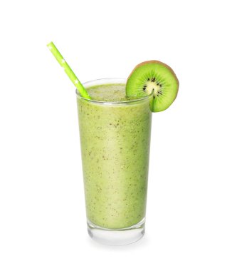 kiwi smoothie beyaz arkaplanda
