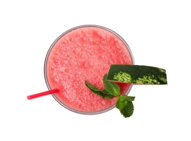 Karpuz yüzlü beyaz arka plan üzerinde