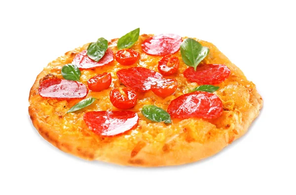 Tasty pizza on white background — Stock Photo, Image