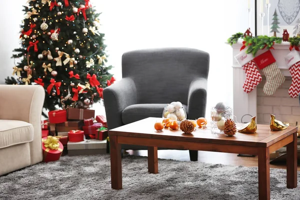 Decorated Christmas room — Stock Photo, Image