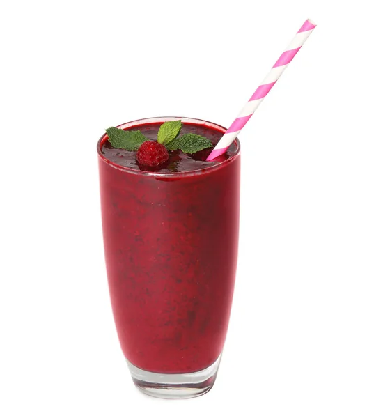 Beeren-Smoothie auf weißem Hintergrund — Stockfoto