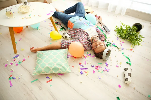 Tired drunk man after party — Stock Photo, Image