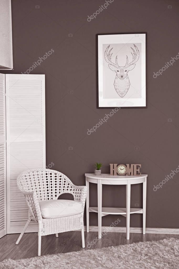 Interieur van kamer in de kleuren grijs-wit — Stockfoto © belchonock ... Interieur van kamer in de kleuren grijs-wit — Stockfoto © belchonock ...