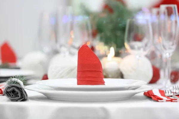 Table served for Christmas dinner, close up view — Stock Photo, Image