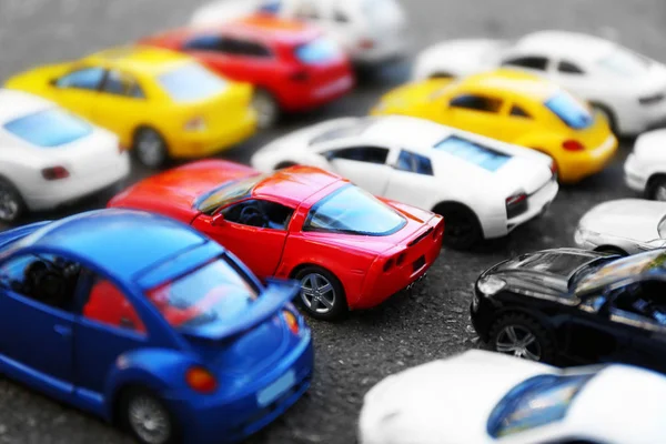Otopark oyuncak arabalar yakın çekim