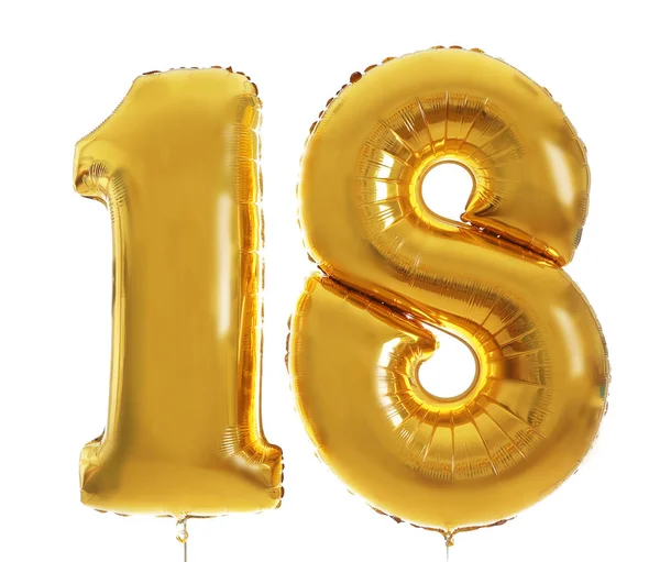 Golden birthday balloons — Stock Photo, Image