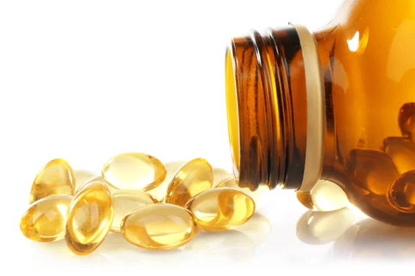 Cod liver oil capsules — Stock Photo, Image