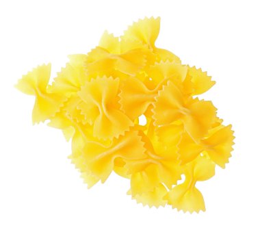 Makarna, üzerinde beyaz izole