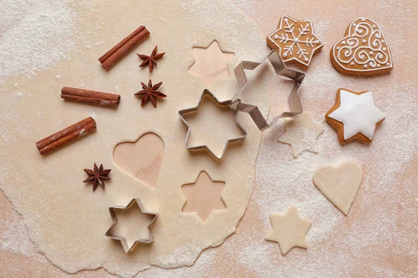 Preparação de biscoitos de Natal — Fotografia de Stock