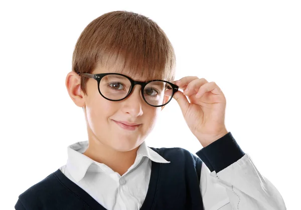 Χαριτωμένο μαθητής φορώντας γυαλιά — Φωτογραφία Αρχείου