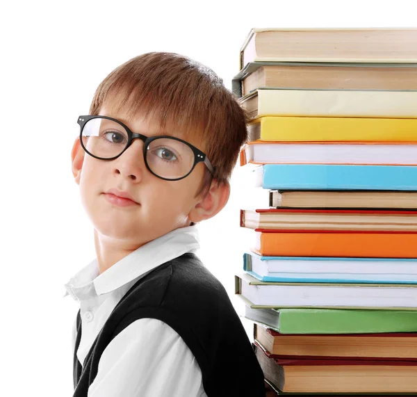 Cute schoolboy wearing spectacles — Stock Photo, Image