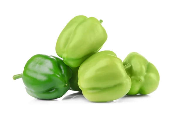 Green peppers on white Royalty Free Stock Images