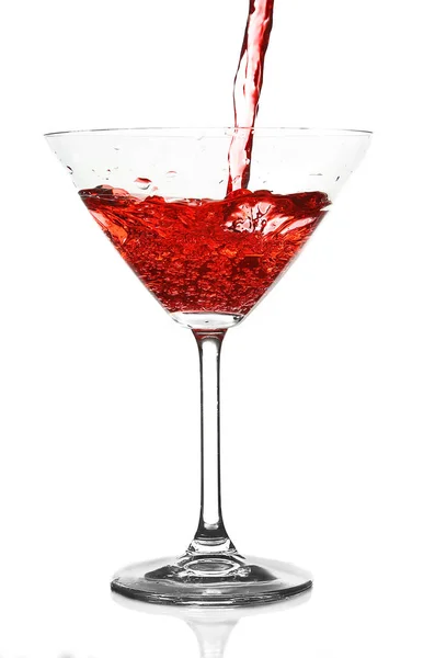 Cocktail rosso con spruzzi — Foto Stock