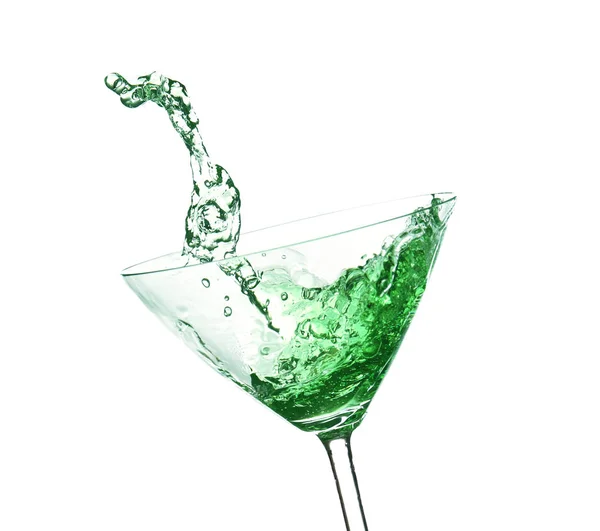 Grüner Cocktail mit Spritzer — Stockfoto
