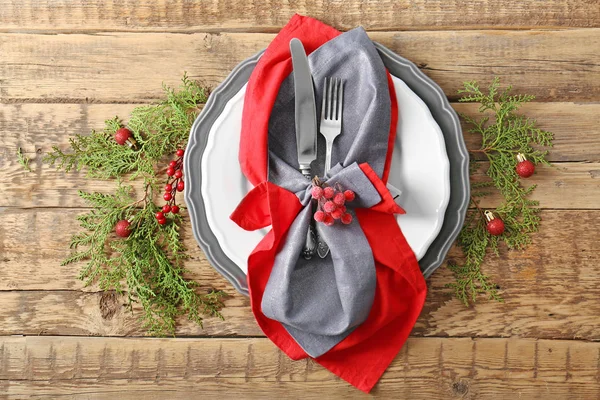 Beautiful Christmas table setting — Stock Photo, Image