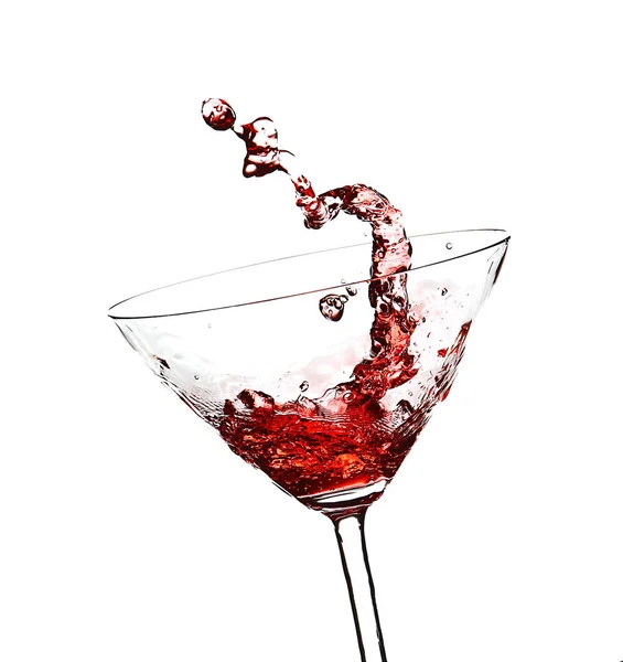 Red cocktail with splash Stock Photo