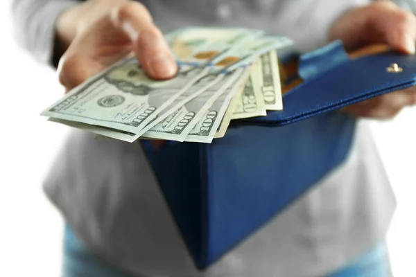 Woman counting money — Stock Photo, Image