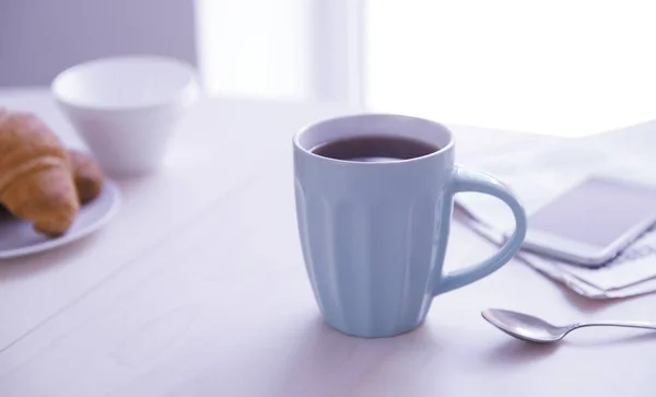 Fincan çay ve kaşık — Stok fotoğraf