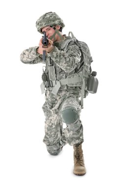 beyaz zemin üzerine asker