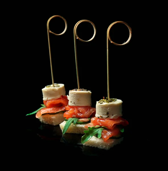 Set of delicious canapes — Stock Photo, Image