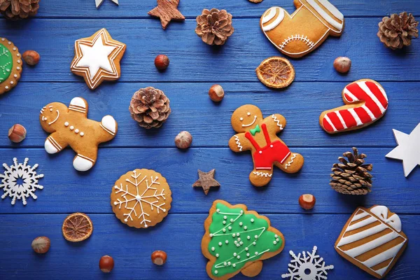 Состав вкусного рождественского печенья — стоковое фото