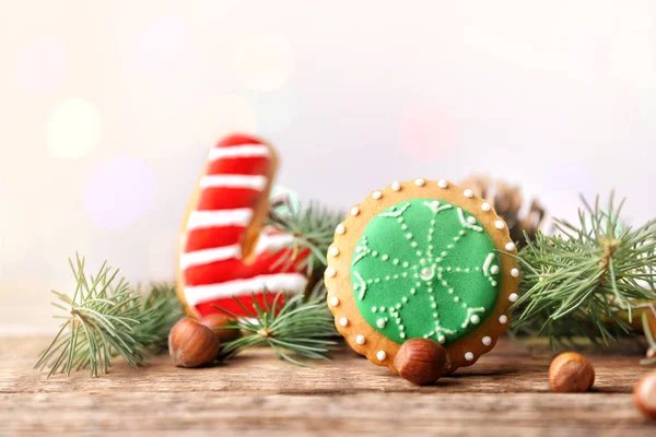 Samenstelling van smakelijke kerstkoekjes — Stockfoto