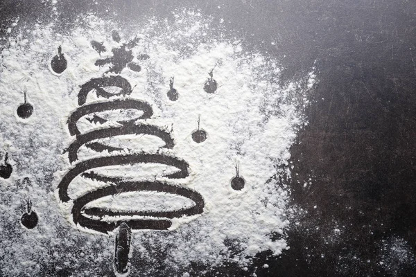 Christmas tree made of flour — Stock Photo, Image