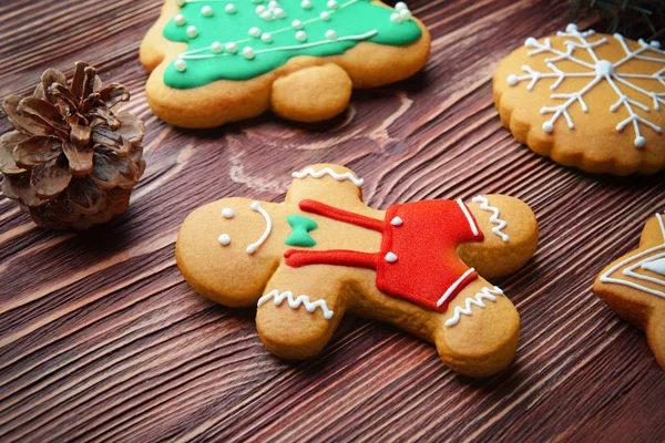 Samenstelling van smakelijke kerstkoekjes — Stockfoto