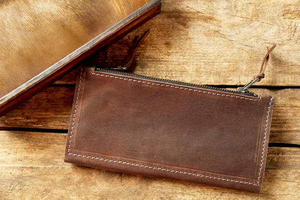 Leather wallet for man — Stock Photo, Image