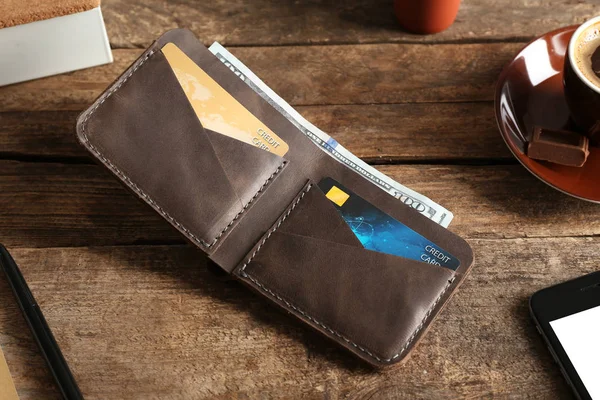 Leather wallet for man — Stock Photo, Image