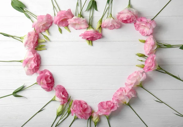 Fresh pink flowers frame — Stock Photo, Image