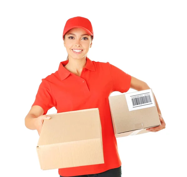 Mujer de parto en uniforme — Foto de Stock