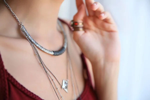 Woman with stylish accessories — Stock Photo, Image