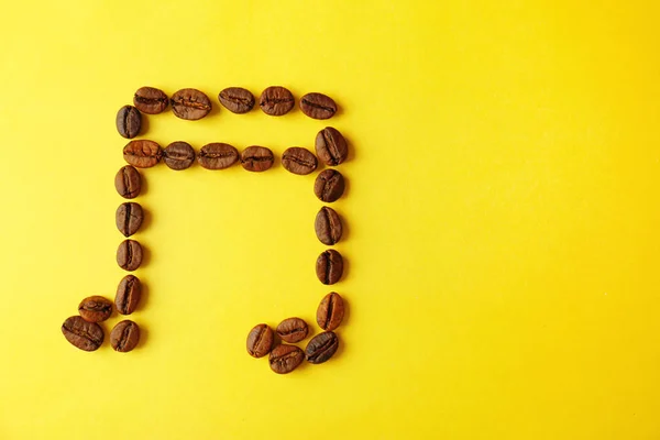 Musical note made of coffee beans — Stock Photo, Image