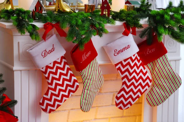 Christmas stockings hanging — Stock Photo, Image