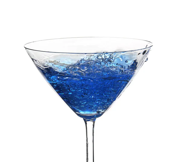 Blue cocktail with splash — Stock Photo, Image