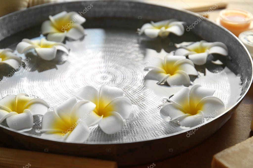 Exotic flowers in bowl