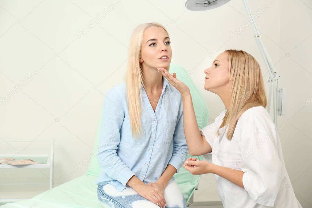 Young woman at cosmetology salon