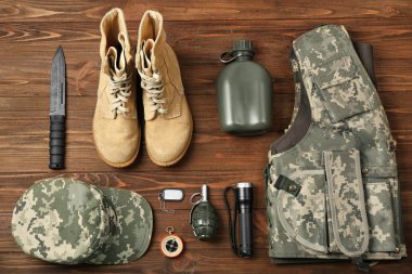 Set of military outfit clipart