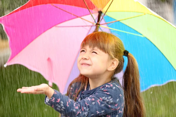 Cute girl with umbrella — Stock Photo, Image