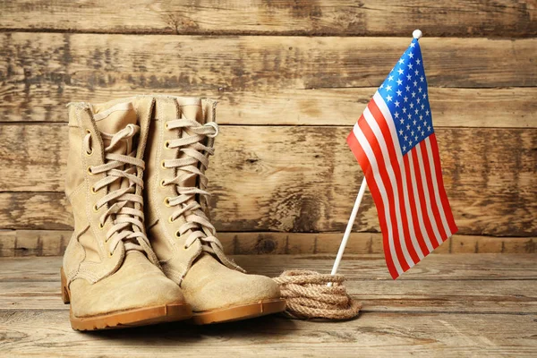 Pair of combat boots — Stock Photo, Image