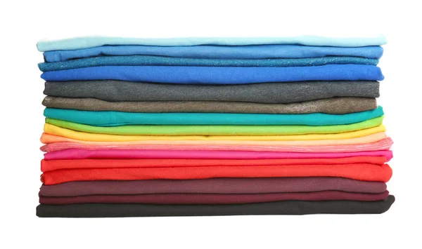 Stack of colorful t-shirts — Stock Photo, Image