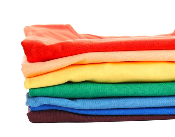 Empilement de t-shirts colorés — Photo