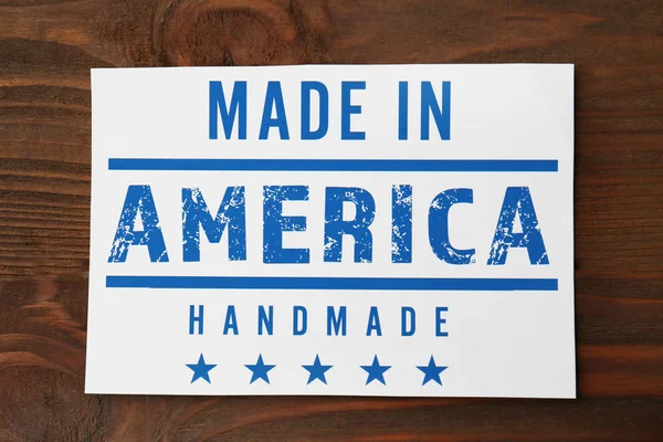 Texto MADE IN AMERICA HANDMADE — Fotografia de Stock