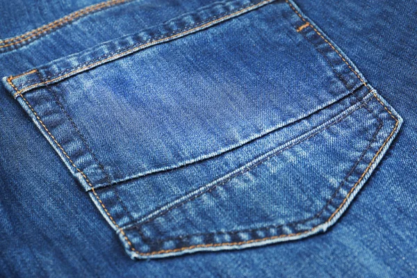 Close View Blue Jeans Pocket — Stock Photo, Image