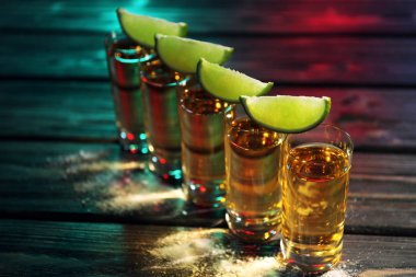 Gold tequila shots  clipart