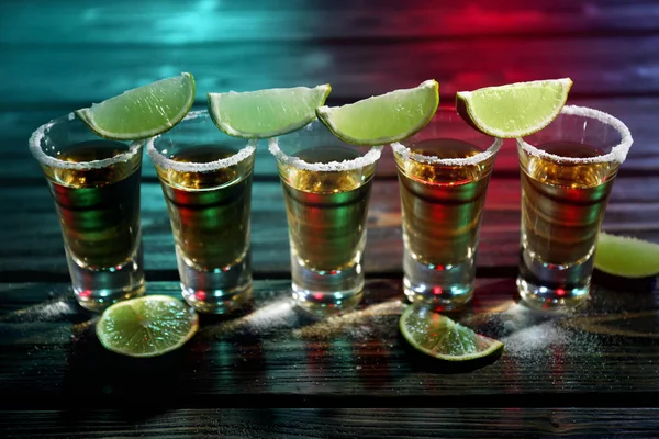 Gold tequila shots — Stock Photo, Image