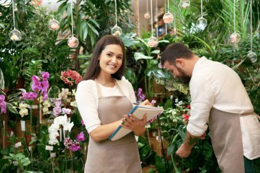 Two florists working clipart