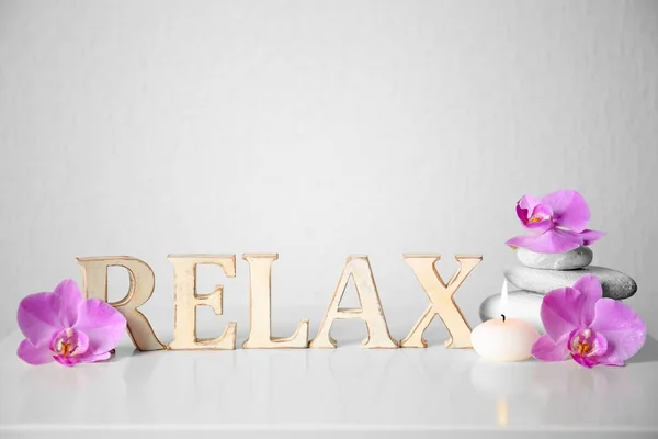 Slovo Relax z dopisů — Stock fotografie
