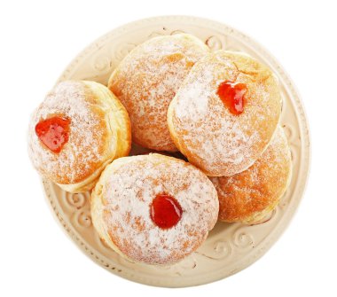 Plate with tasty donuts clipart